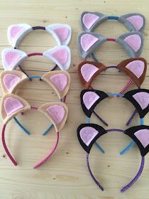 The Smart Momma: DIY Cat Ears Headband Diy Ears Headband, Make Cat Ears Headband, Diy Cat Ears And Tail, Diy Animal Ears Headband, Cat Ear Headband Diy, Diy Ear Headband, How To Make Cat Ears Headbands, Cat Headband Diy, Cat Ears Craft