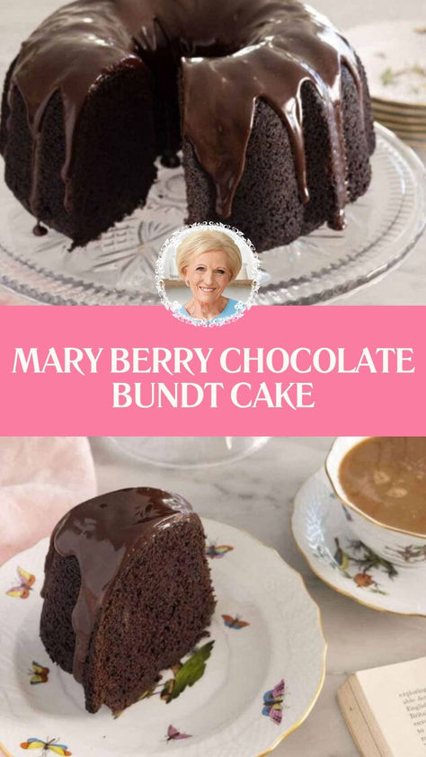 Mary Berry Chocolate Bundt Cake Chocolate Bundt Cake Decorating Ideas, Chocolate Bundt Cake With Ganache, Marionberry Cake, Special Desserts Recipes, Chocolate Bundt Cake Recipes, Holiday Bundt Cakes, Best Chocolate Bundt Cake, Bundt Cake Recipes Chocolate, Easy Chocolate Bundt Cake