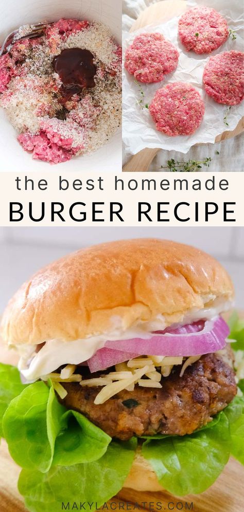 You won’t believe how delicious these homemade burger patties are! They’re moist, packed with flavour, and only take 30 minutes, so cooking at home has never been easier. Plus they are cheap and easy to make at home! Homemade Burger Patties Recipe, Homemade Beef Patties, Moist Burger Recipe, Best Homemade Burgers Patties Recipe, Home Made Burger Patties Recipes, Easy Burger Patty Recipe, Fresh Hamburger Patties, Home Made Beef Burgers Recipes, Burger Recipes Stove Top