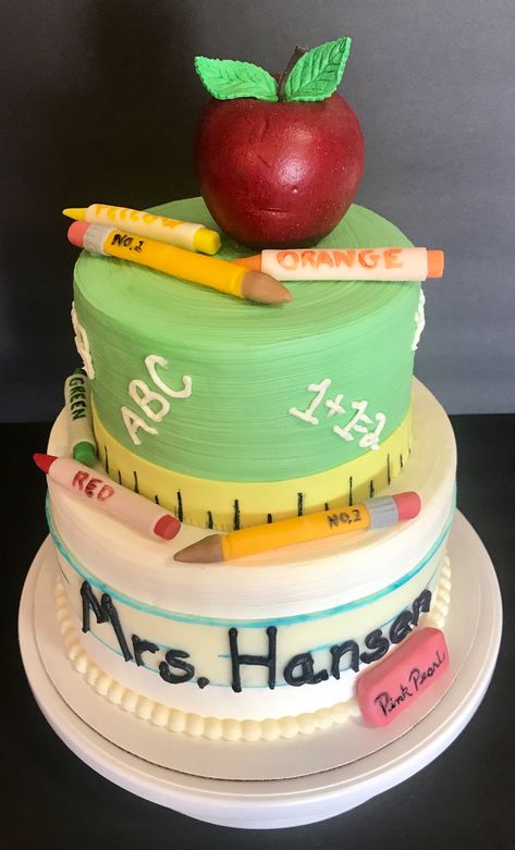 Teacher Theme Birthday Party, Retirement Party Cakes Teacher, Graduation Cakes Teacher, Teacher Of The Year Cake, Teaching Credential Graduation Party, Graduation Teacher Cake, Teacher Graduation Party College, College Graduation Party Ideas For Teachers, Teacher Graduation Cake Ideas