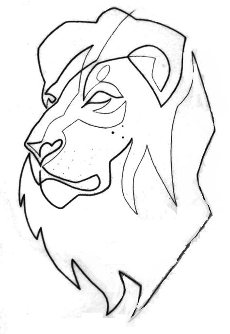 Lioness Minimalist Tattoo, Line Art Lion Tattoo, Lion Minimal Tattoo, Lion Tattoo Line, Lion Simple Tattoo, Lion Sketch Simple, One Line Lion Tattoo, Lions Drawings, Lion Line Tattoo