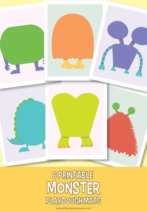 Free printable monster play dough mats! Super cute printable monster play dough mats for kids! Play Doh Printables Free, Playdough Mats Free Printables Toddler, Play Doh Mats Free Printables, Play Dough Mats Free Printables, Monster Play Dough, Playdoh Printables, Printable Play Mat, Play Doh Mats, Play Doh Activities