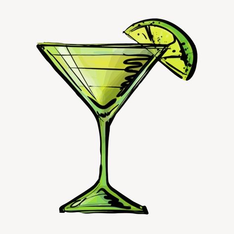 Alcohol Clipart, Beverage Illustration, Kamikaze Cocktail, Lime Vector, Cocktails Clipart, Cocktail Illustration, Alcoholic Beverage, Vector Food, Kamikaze