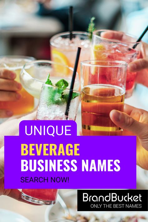 Are you looking for a cool name for your beverage business? We’ve got plenty for you to choose from! Get a premium business name here! beverage bar ideas, beverage bar, beverage branding, beverage banner, beverage bar ideas drink stations, beverage business, beverage business idea, beverage business card, beverage business name ideas, beverage business logo, tagline for a beverage business Names For Drinks Business, Beverage Bar Ideas Drink Stations, Mobile Bar Name Ideas, Beverage Bar Ideas, Beverage Branding, Store Names Ideas, Logo Tagline, Drink Stations, Shop Name Ideas