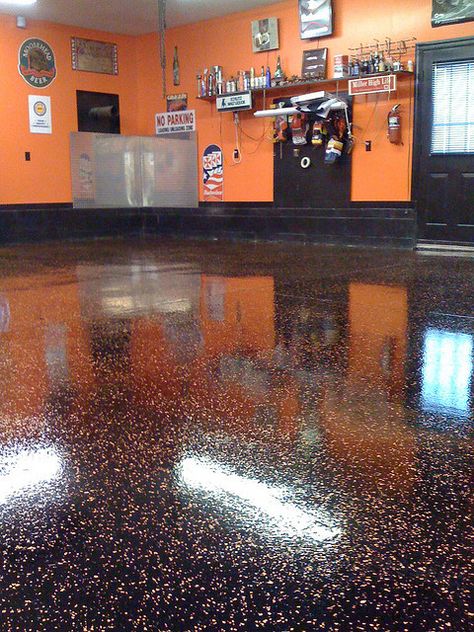 harley davidson decorated decorated garage | Recent Photos The Commons Getty Collection Galleries World Map App ... Harley Davidson Garage Ideas, Decorated Garage, Orange Garage, Harley Garage, Harley Davidson Decor, Bike Garage, Garage Paint, Man Garage, Shop Floor