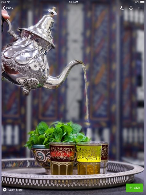 Moroccan Tea Set, Arabic Tea, Moroccan Tea, Moroccan Mint Tea, Different Types Of Tea, Moroccan Furniture, Moroccan Home Decor, Fairy Wallpaper, Moroccan Culture