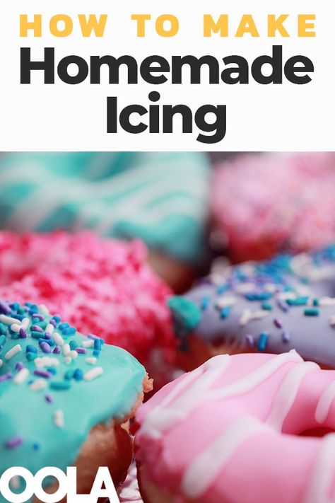 Homemade Cake Icing, Cake Pop Icing, Glazed Icing Recipe, Diy Icing, Donut Icing, Homemade Icing, Homemade Donuts Recipe, Homemade Doughnuts, How To Make Frosting