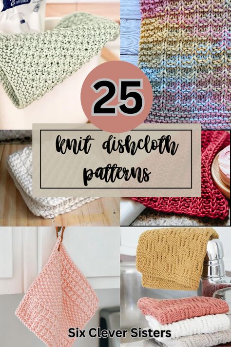 Free Knit Dishcloth Patterns | Free Knit Dishcloth Patterns for Beginners | Easy Free Knit Dishcloth Pattern | Free Pattern to Knit a Dishcloth | Knit Dishcloths Free Patterns | Knit Dishcloth Gift Ideas | Looking for some of the best and easiest knit dishcloth patterns? This compilation of 25 free knit dishcloth patterns will inspire you! #knit #knitting #yarn #craft #create #tutorial #howto Knitting Patterns Dish Cloths Free, Knitted Dishcloth Patterns Free Wash Clothes Dish Towels, Knitted Kitchen Towels, Free Knit Dishcloth Patterns, Knit Dish Cloth Pattern, Dishcloth Knitting Patterns Free, Knitted Dishcloths Free Patterns Simple, Knitted Dishcloths Free Patterns, Knit Dishcloth Pattern Free