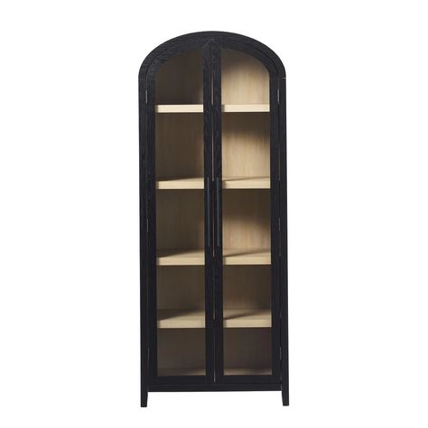 Middlebrook Designs Arched Tall Bookcase with Glass Doors - On Sale - Bed Bath & Beyond - 40532297 Cozy Fall Living Room, Steel Bookshelf, Door Bed, Glass Bookcase, Tall Bookshelves, Bookcase With Glass Doors, Tall Bookcase, Cozy Furniture, Fall Living Room