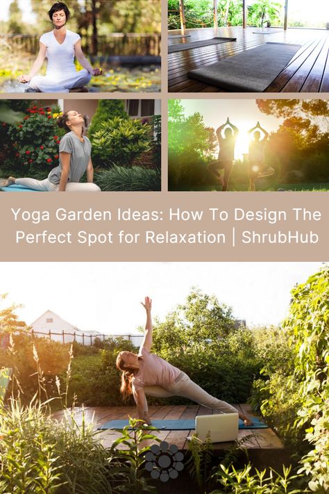 Outdoor Yoga Pergola, Yoga Deck Outdoor Diy, Backyard Tent Hangout, Yoga Garden Ideas, Yoga Garden Space Backyard, Garden Yoga Space, Yoga Pavilion Design, Outside Yoga Space Ideas, Yoga In The Garden