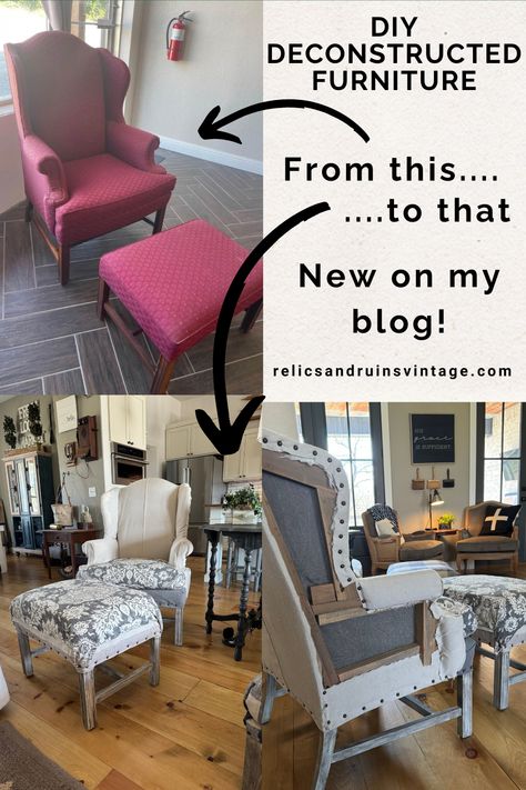 Are you like me with an eye for finer things in life?Deconstructed furniture is a newer trend and can be pretty expensive! Take a look at this thrift find that found new life as a farmhouse chic deconstructed chair! 

#deconstructedchair #deconstructedfurniture #fusionmineralpaint #farmhouse #shabbychic
#affiliate Deconstructed Furniture, Deconstructed Chair, Fabric Window Treatments, Fusion Mineral Paint, Thrift Finds, Latest Trend, Farmhouse Chic, Repurposed Furniture, An Eye