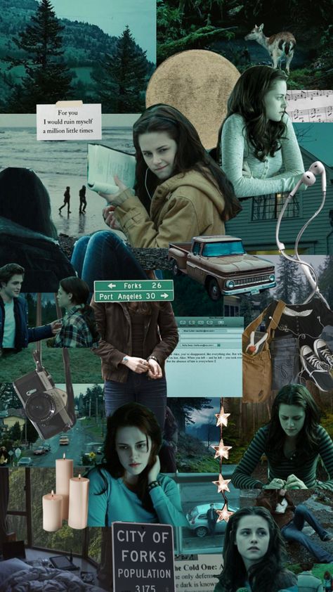 Twilight Art Aesthetic, Twilight Aesthetic Collage, Twilight Birthday Cards, Twilight Shuffle, Twigliht Aesthetic, Alfabeto Aesthetic, Twilight Collage Wallpaper, Twilight Mood Board, Twilight Vibes Wallpaper