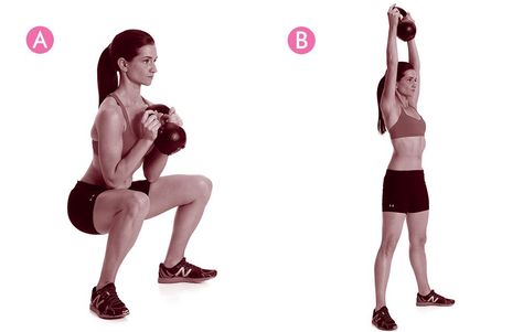 Kettlebell Goblet Thruster http://www.womenshealthmag.com/fitness/emom-workouts/slide/1 Emom Workout, Exercise Moves, Due South, First Move, Killer Workouts, Workout Moves, Kettlebell Workout, Kettlebell, Fat Burning