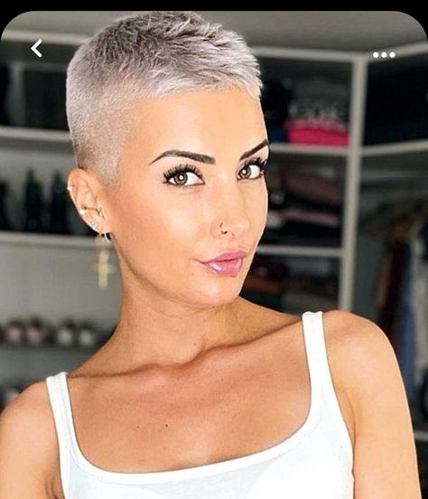 Haircuts For Really Short Hair, Real Short Hairstyle Women, Fine Flat Hair Hairstyles Round Faces, Super Short Blonde Hair, Very Short Hair For Women, Extremely Short Hair, Super Short Pixie Cuts, Shaved Pixie Cut, Short Hair Pixie