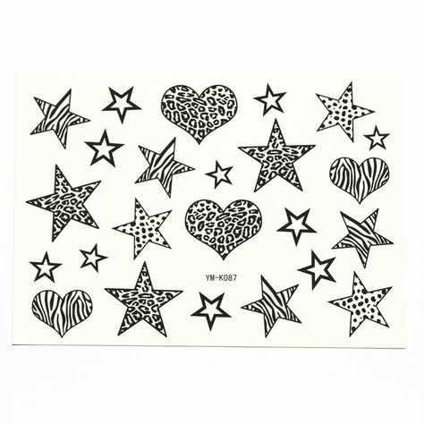 Animal print Cheetah Print Star Tattoo, Leopard Print Heart Tattoo, Leopard Print Tattoo For Women, Leopard Print Drawing, Zebra Print Tattoos, Cheetah Print Tattoo, Leopard Print Tattoo, Animal Print Tattoo, Cheetah Print Tattoos