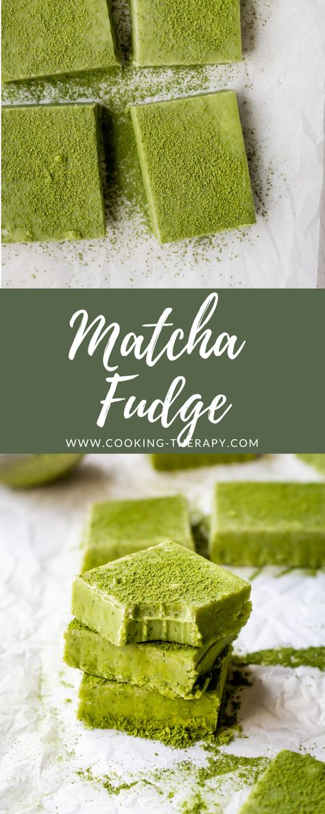 Matcha Fudge Recipe, Macha Recipes, Baking With Matcha, Matcha Desserts, Cooking With Matcha Powder, Matcha Fudge, Easy Matcha Dessert Recipes, Neopolitan Matcha Cookies, Easy Matcha Desserts