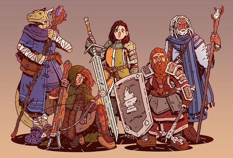 Dnd Party, One D, Dungeons And Dragons Characters, Dnd Art, Dungeons And Dragons Homebrew, Character Design Animation, Fantasy Warrior, Fantasy Rpg, Google Chrome