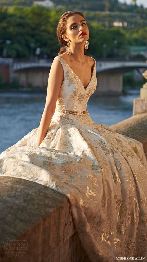 Stephanie Allin, Gold Wedding Dress, Full Dress, Gown Wedding, Gorgeous Gowns, Ball Gowns Wedding, Bridal Couture, Ball Gown Wedding Dress, Gown Wedding Dress