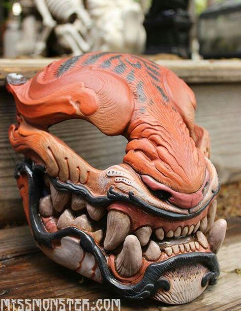 Tiger Oni Mask, Japanese Dragon Mask, Oni Costume, Chinese Tiger Art, Oni Monster, Chinese Dragon Mask, Chinese Monster, Tiger Monster, Dragon Masks