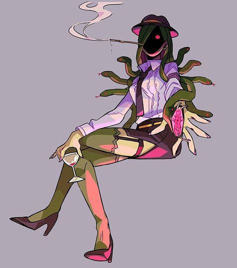 Monster Camp, Medusa Gorgon, Medusa Art, Monster Prom, Monster Design, Urban Fantasy, Monster Girl, Character Design References, Creature Art