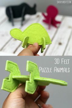 These 3D Puzzle Animals are so much fun to build with - and fast to sew! Perfect handmade toy for little hands. 3d Animals, Homemade Toys, Operation Christmas Child, Sewing Toys, Felt Diy, Handmade Felt, Felt Toys, Sewing For Kids, Felting Projects