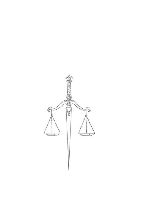 Scales Of Balance Tattoo, Justice Tattoo Minimalist, Balancing Scales Tattoo, Greek Balance Tattoo, Scale Of Justice Art, Balance Scale Tattoo Design, Tattoo Lawyer, Scales Tattoo Balance, Scale Of Justice Tattoo