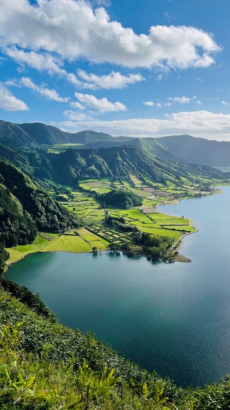 Long view on Sao Miguel in the Azores Sete Cidades Azores, Sao Miguel Portugal, Azores Sao Miguel, The Azores, Azores Aesthetic, Azores Islands, Sao Miguel Azores, Azores Portugal, Portugal Vacation