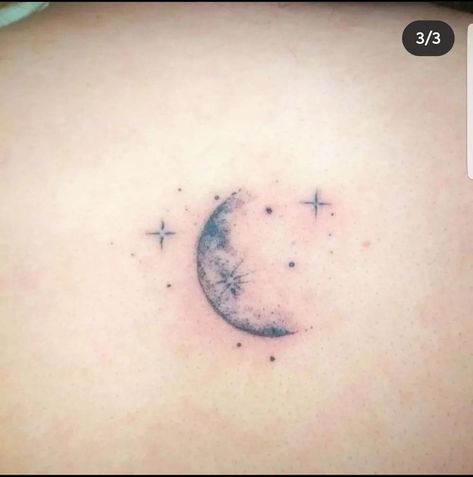 Neck Moon Tattoos Women, Realistic Crescent Moon Tattoo, Magical Moon Tattoo, Moon Tattoo Detailed, Full Moon And Stars Tattoo, First Quarter Moon Tattoo, Waxing Moon Tattoo, Moon Tattoo Realistic, Moon Collar Bone Tattoo