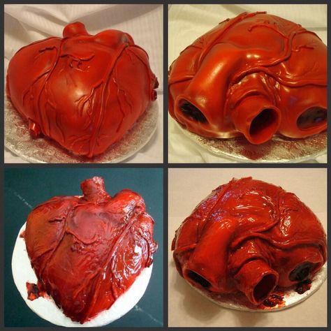 Cool cake for nurses Gross Cakes, Scary Cakes, Zombie Cake, Cake Fails, Realistic Cakes, Cake Central, Heart Cake, Anatomical Heart, Snacks Für Party