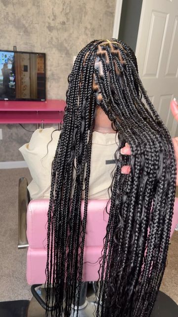 Boho Knotless Braids, Boho Knotless, Big Box Braids Hairstyles, Cute Braided Hairstyles, Quick Braided Hairstyles, Box Braids Hairstyles For Black Women, Braided Cornrow Hairstyles, Cute Box Braids Hairstyles, Braids Hairstyles Pictures