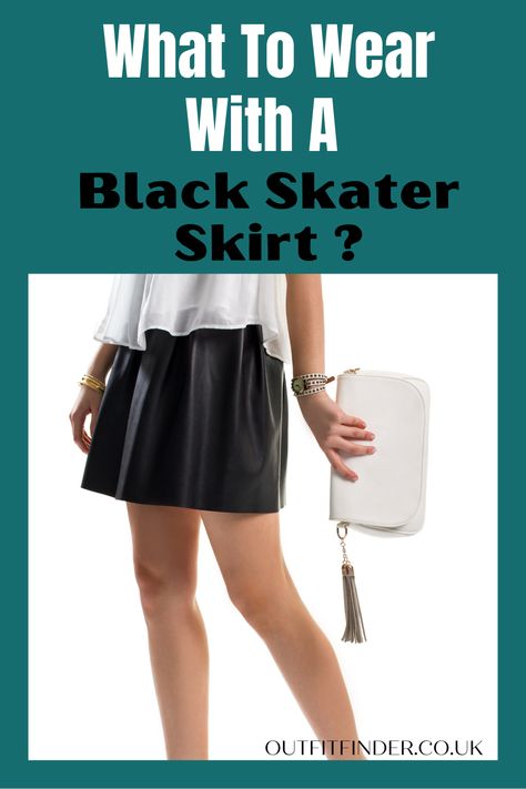 A skater skirt is a very stylish as well as comfortable item to wear. They come in all colours, of course, but black is one of those classic colours that should be a staple of your wardrobe, together with a leather skirt. Black goes with just about anything, and you can dress it up or down with bright colours and accessories – or just add more black, if you’re going for the Goth look! Leather Skater Skirt Outfit, Black Skater Skirt Outfit, Skater Skirt Outfit, Leather Skater Skirt, Leather Skater Skirts, Leather Skirt Black, Black Skater Skirts, Goth Look, Skirt Outfit