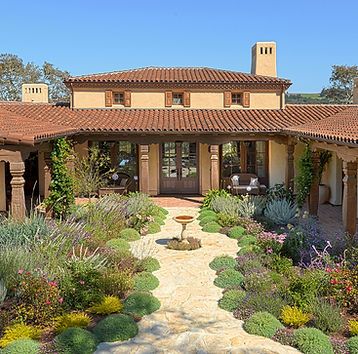 CASA AMALO | Mark Cristofalo & Company | Monterey California Spanish Ranch Style Homes, Rustic Outdoor Spaces, Craftsman Ranch, Spanish Hacienda, Hacienda Style Homes, Mexico House, Courtyard House Plans, Monterey California, Spanish Style Home