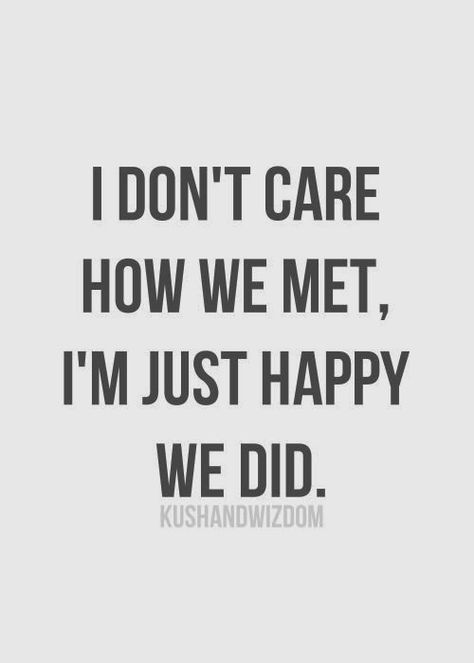 Quotes About Love and when we meet | don't care how we met, I'm just happy we did ~ God is Heart Picture Quotes, Relationship Quotes, How We Met, Inspirational Quotes Pictures, Happy We, Friends Quotes, The Words, Great Quotes, Beautiful Words