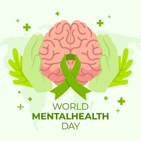 Hand drawn style world mental health day... | Free Vector #Freepik #freevector #design #world #health #celebration Health Day Poster, Mental Health Campaigns, World Mentalhealth Day, World Mental Health Day, Mental Health Posters, Health World, Healthy Morning Routine, Mental Health Day, Cute Images With Quotes