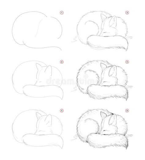 How To Draw from Nature Sketch of Cute Sleeping Fox. Creation Step by Step Pencil Drawing. Educational Page for Artists. Stock Vector - Illustration of black, children: 166907112 How To Draw A Shih Tzu Step By Step, Animal Sketches Easy Step By Step, How To Draw A Bunny, Fox Drawing Tutorial, Drawing Advice, Step By Step Sketches, Speed Draw, Pencil Drawings Of Animals, Fox Drawing