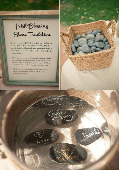 Tradition: Irish Blessing Stones - Wedding ceremony - Forum Weddingwire.ca Vows Outline, Irish Wedding Traditions, Wedding Ceremony Unity, Pagan Wedding, Wishing Stones, Viking Wedding, Unique Guest Book, Sedona Wedding, Wedding Crashers