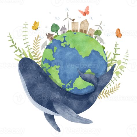 Earth day save nature watercolor Go Green Posters, Save Earth Posters, Ocean Habitat, Phone Widget, Earth Day Posters, Earth Drawings, Earth Poster, Save Nature, Nature Watercolor