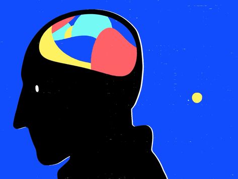 Thinking Head Illustration, Head Illustration Brain, Thinking Animation Gif, Graphic Design Motion Graphics, Brain Graphic Design, Thinking Animation, 2d Animation Gif, Brain Animation, Thinking Gif