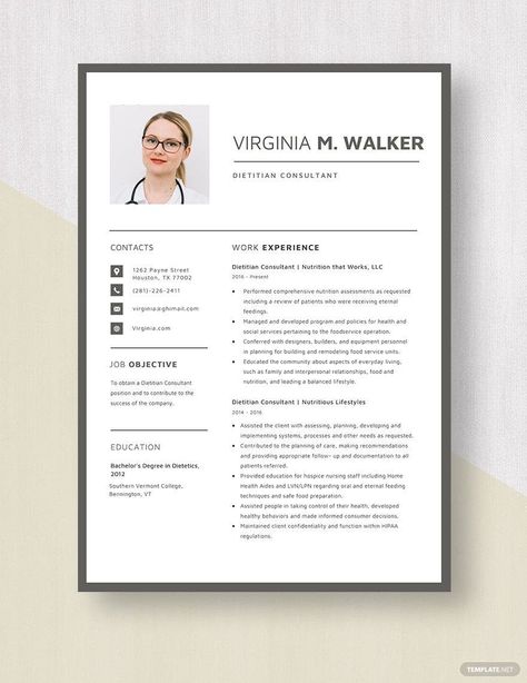 Dietitian Consultant Resume Template Consultant Resume, Interpersonal Relationship, Resume Template Word, Balanced Lifestyle, Social Services, Word Doc, Work Experience, Microsoft Word, Resume Template