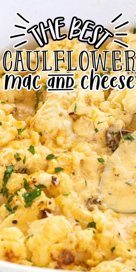 Easy Cauliflower Recipes, Cauliflower Side Dish, Mac And Cheese Healthy, Low Carb Holiday Recipes, Keto Mac And Cheese, Bake Mac And Cheese, Keto Sides, Easy Cheese Recipes, Loaded Cauliflower