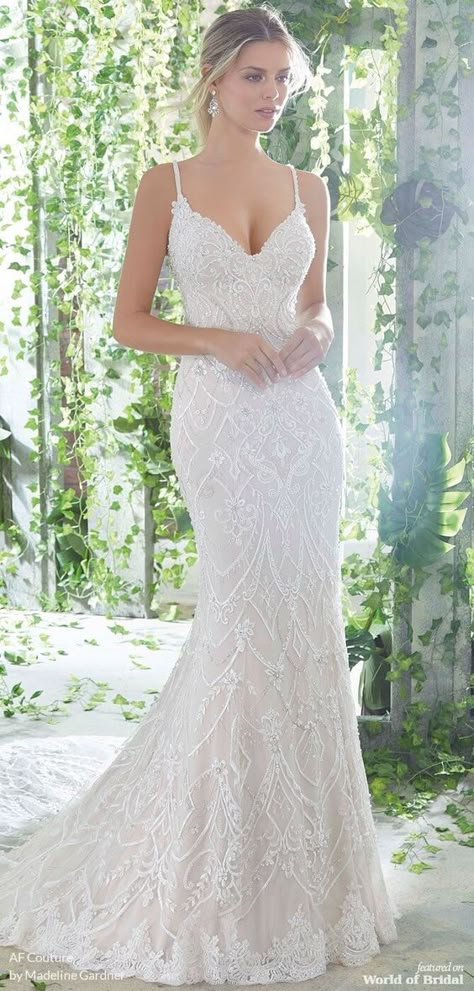 Wedding Dresses Slim, Slim Wedding Dress, Slim Wedding Dresses, Form Fitting Wedding Dress, Tight Wedding Dress, Net Gown, Madeline Gardner, Western Wedding Dresses, Trumpet Wedding Dress