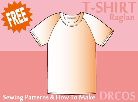 Raglan Tshirt Pattern, Drcos Patterns, Jacket Illustration, Raglan Pattern, Japanese Sewing Patterns, Baggy T-shirt, Everyday Clothes, Lady L, Japanese Sewing