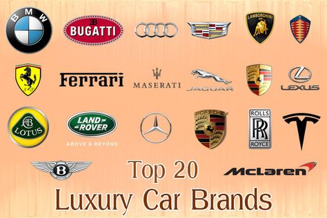 Top 20 Luxury Car Brands http://finehighliving.com/top-20-luxury-car-brands/ Car Names List, Expensive Car Brands, Luxury Car Logos, Sports Car Brands, Car Brands Logos, Luxury Car Brands, Top Luxury Cars, Most Expensive Car, Best Luxury Cars