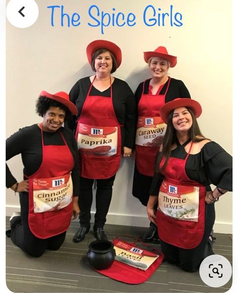 Halloween Costume Group Funny, Costumes For Older Women Over 50, Group Themes Outfits, Lunch Lady Halloween Costume, Workplace Costume Ideas, Themed Costume Party Ideas, Co Worker Halloween Costumes Ideas, School Group Costumes, Work Halloween Costumes For Women Group