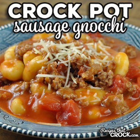 Crock Pot Sausage Gnocchi Crock Pot Sausage, Sausage Gnocchi, Sausage Crockpot, How To Cook Gnocchi, Ground Italian Sausage, Stove Top Recipes, Gnocchi Recipes, Pot Roast Recipes, Slow Cooker Pork