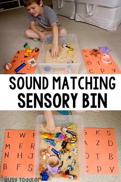 Sound Matching Bin: An Easy Phonics Activity - Busy Toddler Preschool Phonics, Phonics Activity, Pre Reading Activities, Eyfs Activities, Nursery Activities, Jolly Phonics, Phonics Games, Preschool Literacy, Kindergarten Literacy