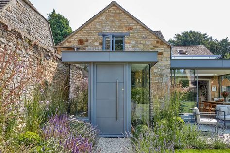 Can these porch extension ideas improve your home? | Homebuilding Porch Extension Ideas, Victorian Porch Ideas, Porch Flat Roof, Stone Front House, Porch Extension, Canopy Ideas, Flat Roof Extension, Glass Porch, Porch Canopy