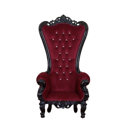 Red Throne Chair, Goth Furniture, Gothic Chair, Wiccan Wedding, Goth Inspiration, Modern Provincial, Goth House, Gothic Room, Red Furniture