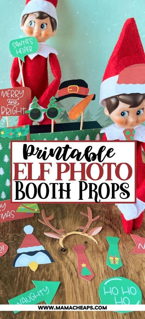 Elf Photo Booth, Free Printable Christmas Photo Booth Props, Elf Selfie Printable, Elf On The Shelf Scenes, Diy Elf Props, Elf On The Shelf Props Diy, Elf On The Shelf Props Free Printable, Free Printable Elf On The Shelf Props, Elf Ideas For Older Kids