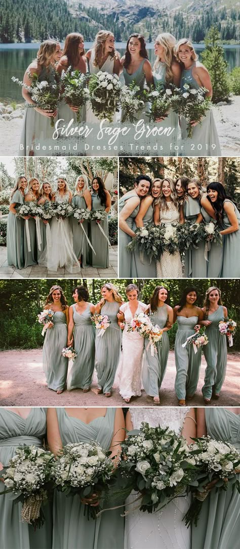 Silver Bridesmaid Dresses, Sage Bridesmaid Dresses, Neutral Wedding Colors, Sage Green Bridesmaid Dress, Green Themed Wedding, Silver Sage, Bridesmaid Colors, Sage Wedding, Boda Mexicana